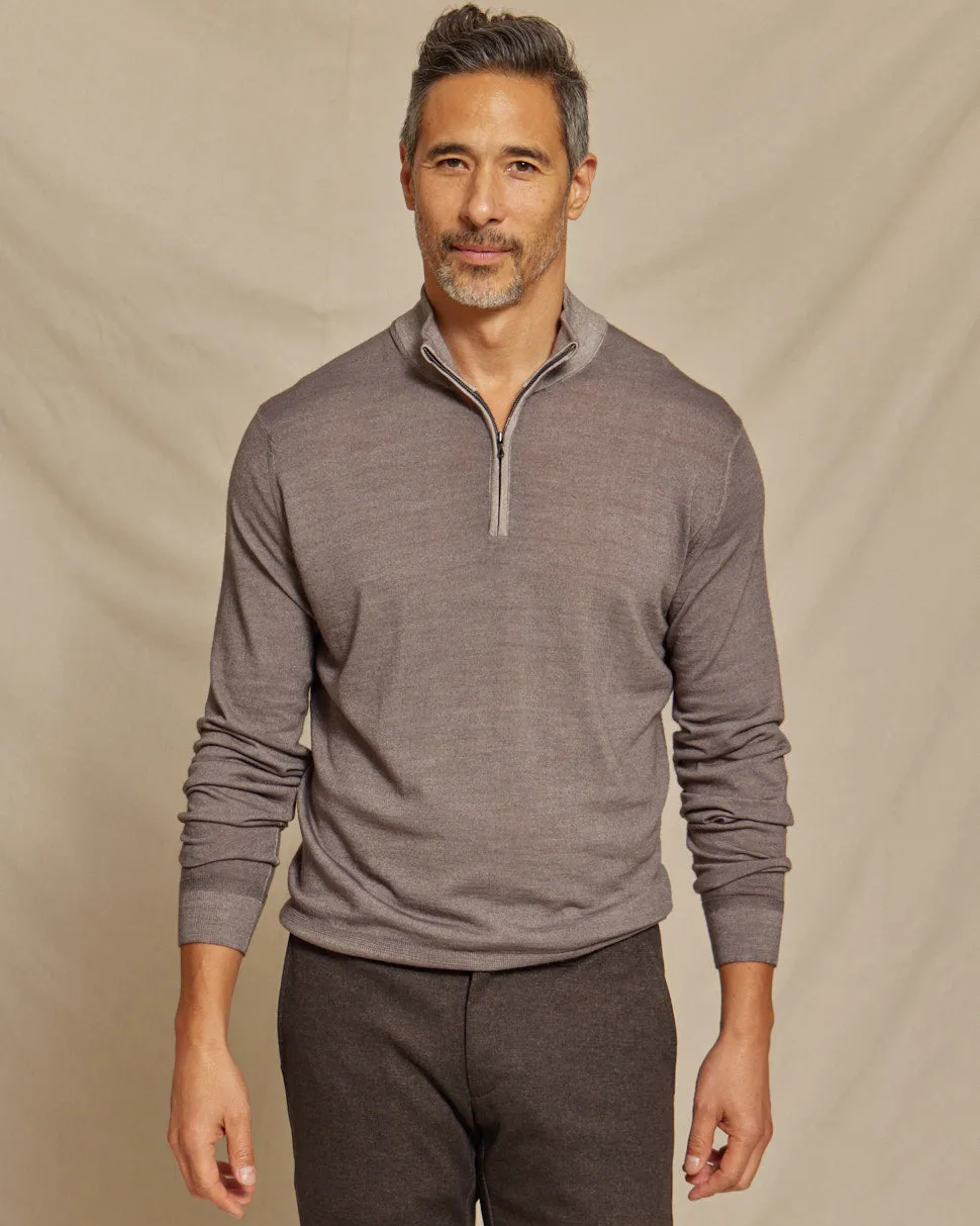 The Archer - LS Lightweight MERINOmax 1/4 Zip Sweater - Fawn