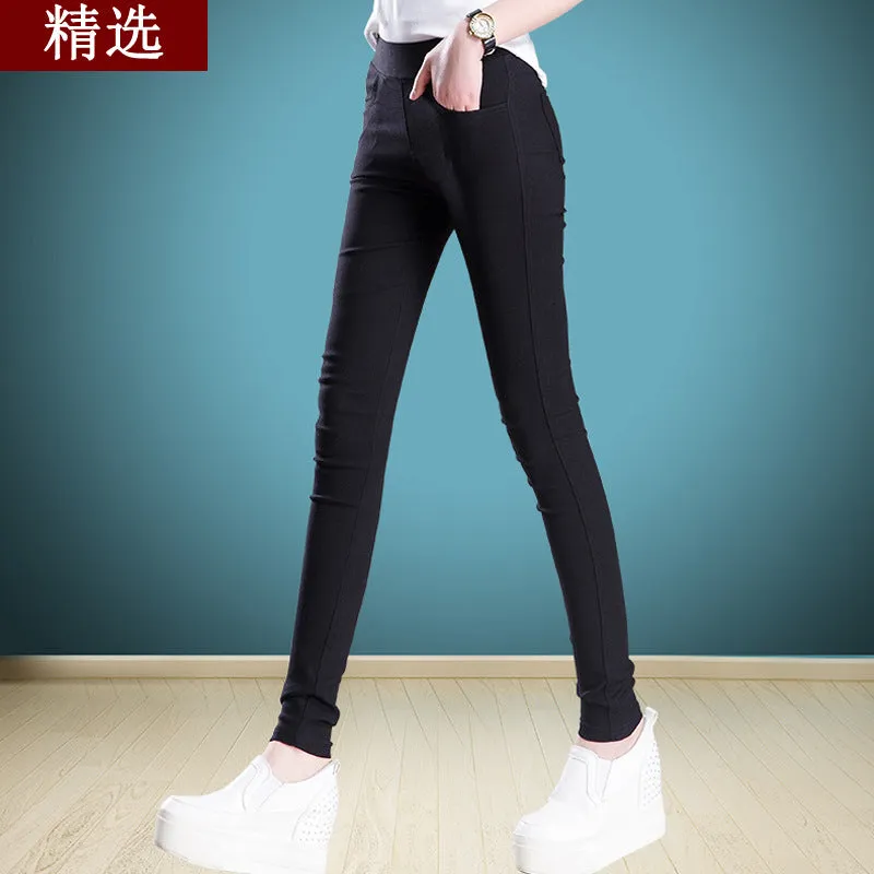 Women Outdoor Long Pants Stretchable Plus Size Slim-Look Thin High Waist Slim-Fit Pants