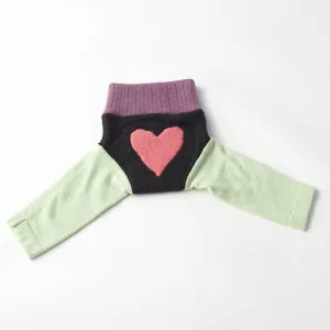 Wool Diaper Cover with Heart Appliqué