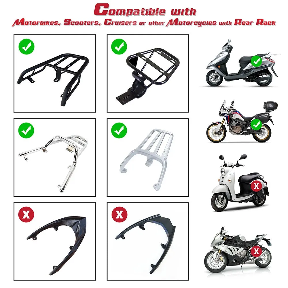 Yescom 48L Motorcycle Truck Top Box Universal Scooter Topcase